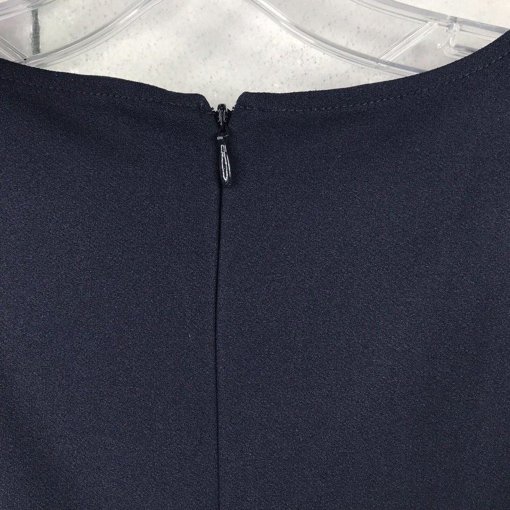H&M Womens Dress Size M Medium Navy Blue Cap Sleeve V-Neck Business EUC - Picture 7 of 8